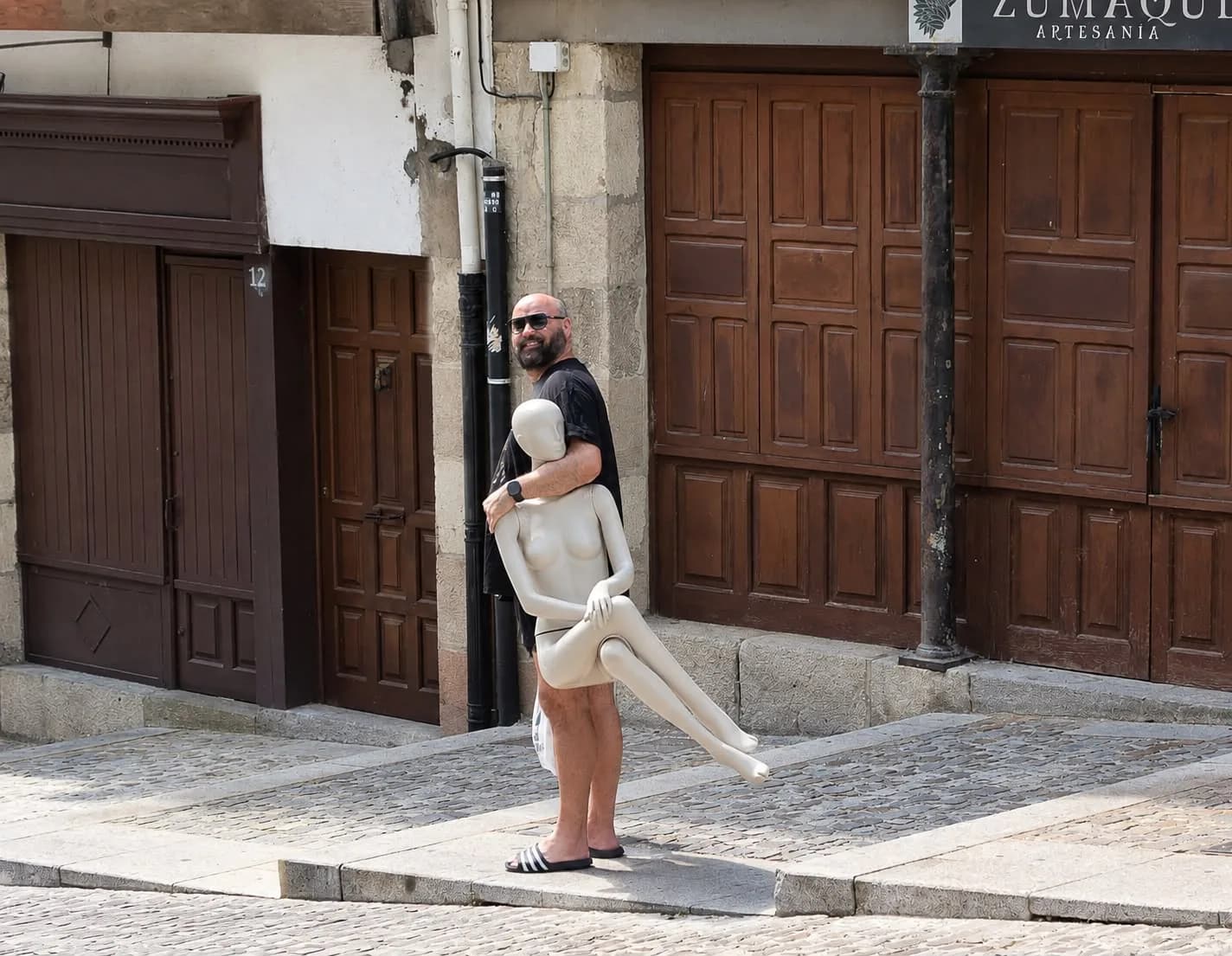 Mannequin out on the street in Zamora's old town