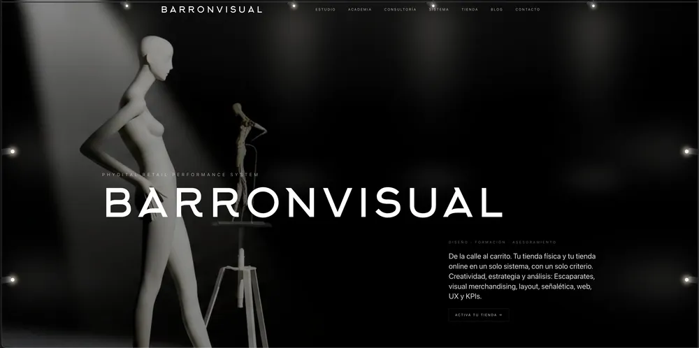 Homepage of the BARRONVISUAL website