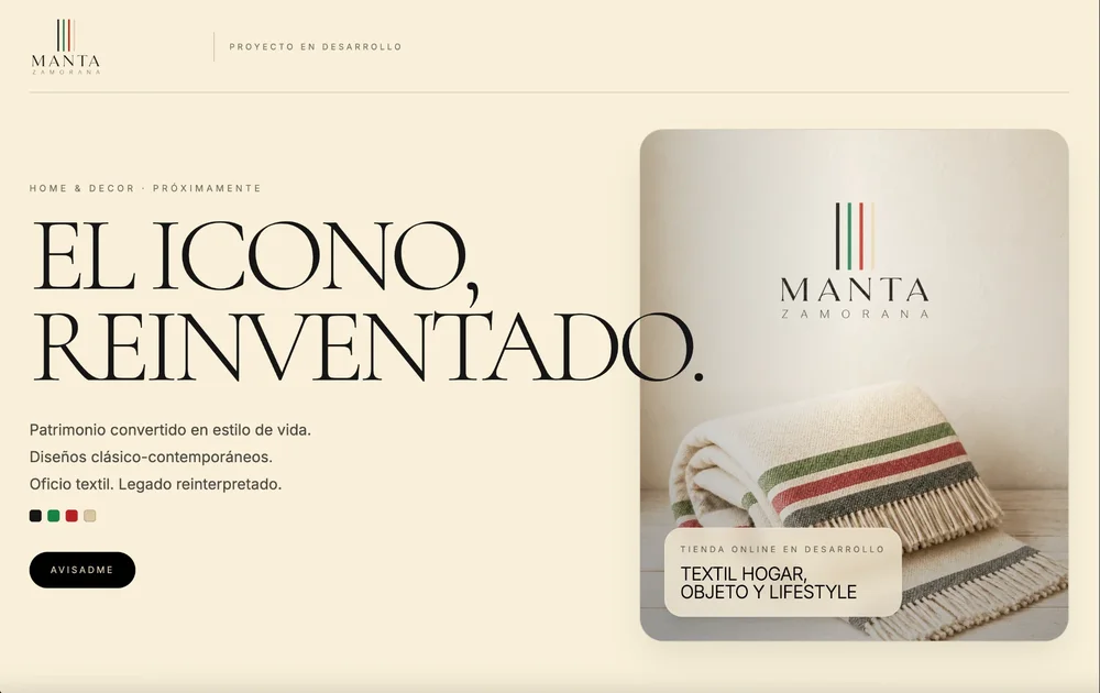 Homepage of the Manta Zamorana website